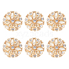 6Pcs 1-Hole Zinc Alloy Shank Buttons BUTT-PH0001-52G-02-1