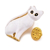 Cat Shaped Alloy Enamel Pins JEWB-Q045-03G-3