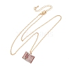 Brass Enamel Book Pendant Necklaces for Women KK-CBAF5B9-01G-08-2