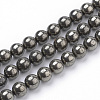 Natural Pyrite Beads Strands G-S249-01-4mm-1