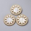 Brass Cubic Zirconia Pendants KK-E781-03G-2