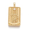 Brass Micro Pave Clear Cubic Zirconia Pendants X-ZIRC-Z004-01T-1