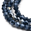 Opaque Solid Color Electroplate Glass Beads Strands EGLA-A039-P4mm-B09-3