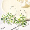 Acrylic Clover Hoop Earrings EJEW-M074-04P-3