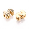 Brass Micro Pave Clear Cubic Zirconia Beads KK-T071-17G-S-2