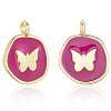 10Pcs Brass Enamel Pendants KK-BBC0020-43-7