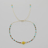 Smiling Face Glass Seed Bead Braided Bracelets for Women EQ4950-3-1