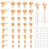 BENECREAT 40Pcs 4 Size Rack Plating Brass Ball Stud Earring Post KK-BC0009-94-1