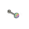 304 Stainless Steel Enamel Flat Round Straight Barbell Piercing Tongue Rings for Women Men WG3BA20-19-1