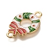 Christmas Alloy Green & Red Enamel Links FIND-I040-02C-2