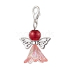 Angel Acrylic & Glass Pearl Pendant Decorations HJEW-JM02364-02-4