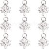 Unicraftale 10Pcs Eco-Friendly 316 Surgical Stainless Steel Micro Pave Clear Cubic Zirconia Charms RB-UN0001-05P-1