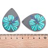 Flower Theme Spray Painted Acrylic Pendants OACR-P027-02A-3