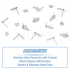 DICOSMETIC 80Pcs 4 Style 304 Stainless Steel Stud Earring Findings STAS-DC0009-96-4