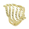 Hollow Geometry Brass Open Cuff Ring for Women RJEW-Z046-01G-1