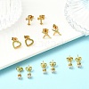 304 Stainless Steel Micro Pave Cubic Zirconia Stud Earrings Kits For Women EJEW-B112-01G-01-2