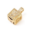 Brass Micro Pave Cubic Zirconia Pendants KK-F919-10B-G-2