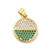 Brass Micro Pave Cubic Zirconia Pendants X-KK-B059-35G-F-1