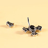 316L Surgical Stainless Steel Black Cubic Zirconia Cross Curved Barbell Belly Rings WG4CABC-09-3