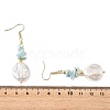 Natural Larimar Chip & Natural Keshi Pearl Dangle Earrings EJEW-JE07445-02-5