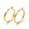 201 Stainless Steel Stripe Hoop Earrings with 304 Stainless Steel Pins for Women EJEW-M214-05D-G-2