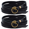 2Pcs Cowhide Wrap Bracelets BJEW-GF0001-35B-1