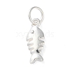 925 Sterling Silver Fish Charms with Jump Rings STER-E071-01S-07-1