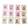 12Pcs 12 Styles Valentine's Day Printed Rectangle Burlap Cloth Packing Pouches ABAG-U006-02A-1