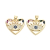 Brass Pave Cubic Zirconia Pendants KK-U009-04A-G-1