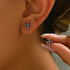 Stylish Stainless Steel Cross Stud Earrings GO4645-1