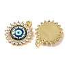 Rack Plating Brass Micro Pave Cubic Zirconia Pendants KK-H486-21G-04-2