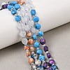 Dyed Natural White Jade & Red Netstone & Quartz Crystal & K2 Stone & Synthetic Turquoise Beads Strands G-Z135-B03-1