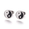 Feng Shui 304 Stainless Steel Stud Earrings EJEW-I235-16-2