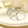 304 Stainless Steel Open Cuff Rings for Women RJEW-R010-05S-2