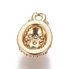 Brass Cubic Zirconia Charms ZIRC-O029-07G-2