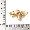 Flower Brass Micro Pave Cubic Zirconia Fold Over Clasps KK-A227-17G-3