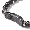 Natural Labradorite Stretch Bracelets BJEW-K164-B08-3