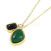 Natural Dyed Agate Oval Pendant Necklaces NJEW-K276-18G-1