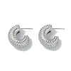 Spiral Rings Brass Stud Earrings for Women EJEW-H006-05P-1