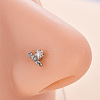 316L Surgical Stainless Steel Micro Pave Clear Cubic Zirconia L-Shaped Nose Rings WG5ADDF-05-1