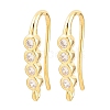 Brass Rhinestone Earring Hooks KK-C261-01B-G-1
