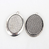 Tibetan Style Alloy Pendant Cabochon Settings TIBEP-N003-19AS-2