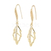 Brass with Glass Dangle Earrings EJEW-Q800-06KCG-1