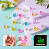 48Pcs 8 Colors Transparent Resin Pendants Colorful Night Glow Duck Pendant Creative Jewelry Accessories JX860A-6