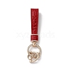 Microfiber & Zinc Alloy & Crystal Rhinestone Keychain KEYC-G062-01F-2