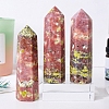 Tower Natural Peach Blossom Tourmaline Home Display Decoration PW-WG51324-01-4