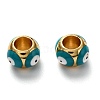 Brass European Enamel Beads KK-B028-25G-A-1