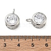 Brass Pave Clear Cubic Zirconia Pendants CU-CBA42CA-04C-P-3
