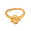 Rack Plating Brass Hollow Out Flower Adjustable Ring for Women RJEW-C048-05G-2