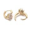 Brass with Clear Cubic Zirconia Hoop Earrings EJEW-B035-37KCG-2